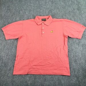 Augusta Nationals Masters Collection Polo Shirt Men Large Pink Mercerized Cotton